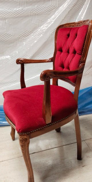 Sillón Luis XV Terciopelo y Madera caoba