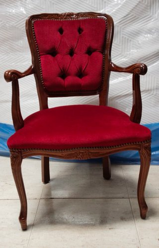 Sillón Luis XV Terciopelo y Madera caoba