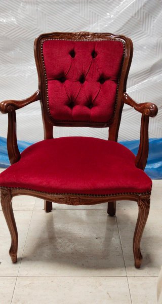 Sillón Luis XV Terciopelo y Madera caoba