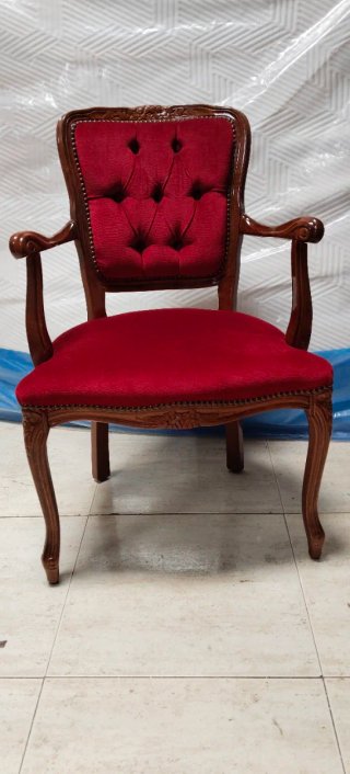 Sillón Luis XV Terciopelo y Madera caoba