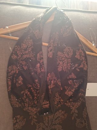 Vestido largo marrón lentejuelas SIN ESTRENAR