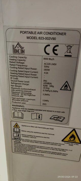 Aire Acondicionado Portátil Homcom 9000 BTU