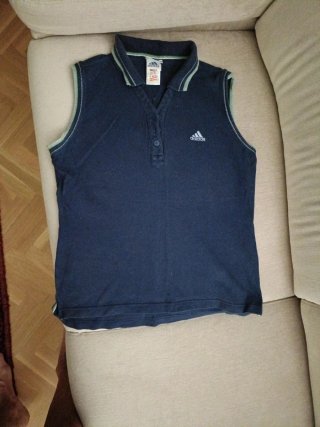 Polo sin mangas Adidas mujer azul
