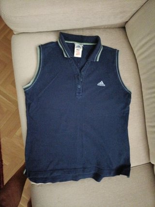 Polo sin mangas Adidas mujer azul