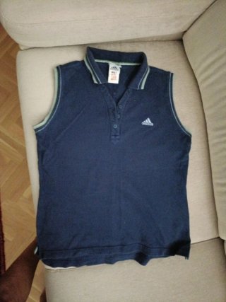 Polo sin mangas Adidas mujer azul