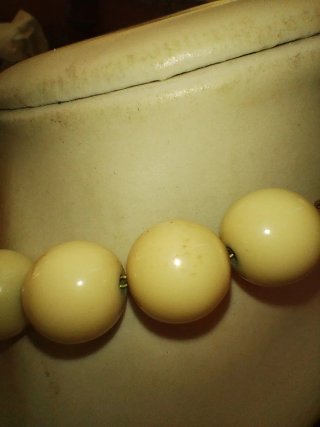 Collana vintage perle preziose beige
