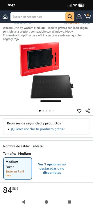 Tableta Gráfica Wacom One