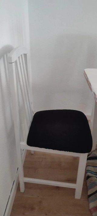 Juego mesa y 4 sillas madera blanca
