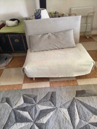 Sofá cama individual gris claro - 3 posiciones