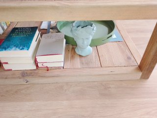 Mesa de centro madera y ratán