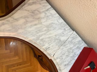 Mueble recibidor vintage madera mármol