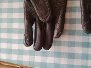 Guanti estivi da moto in pelle marroni
