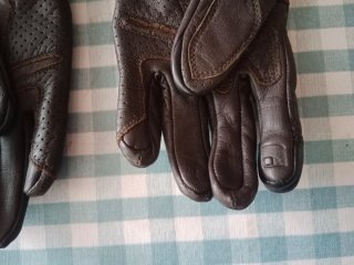 Guanti estivi da moto in pelle marroni