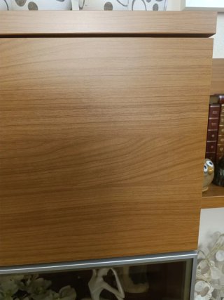 Mueble de salón madera y cristal
