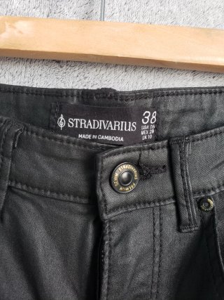 Pantalones Skinny Tiro Alto Efecto Piel