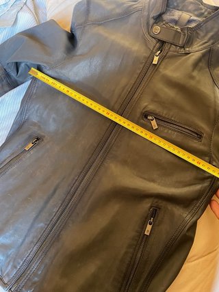 Chaqueta de piel gris