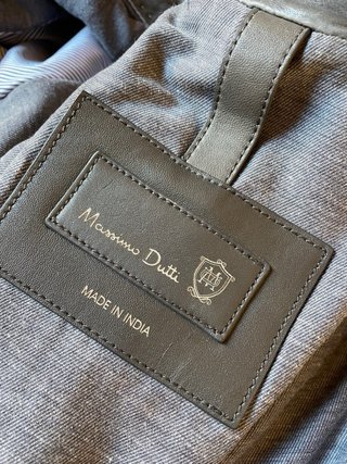 Chaqueta de piel gris