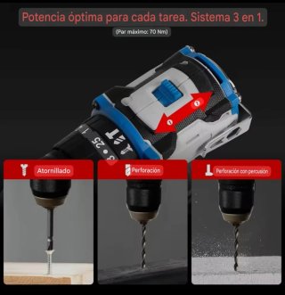 Taladro Atornillador Inalámbrico (2 Baterías)