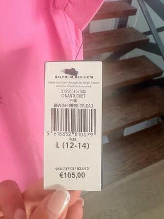 Vestido Ralph Lauren Oso Rosa
