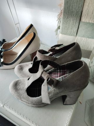 2 Pares Zapatos Tacón Mujer