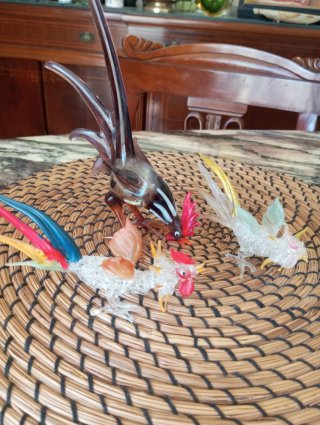 Figura Gallo Cristal Artesanal México