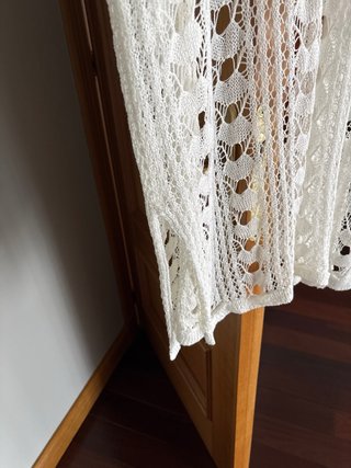 Chaqueta larga de crochet talla L