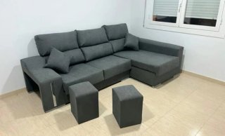 Canapé abatible in legno con 4 angoli arrotondati in legno massello da 3 cm, con apertura frontale e laterale, materassi viscoelastici e molle, 25 cm e 30 cm di spessore, alta qualità