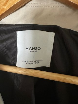 Gabardina oversize Mango Talla S Beige