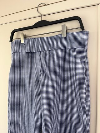 Pantalón Zara Vicky cuadros azul y blanco