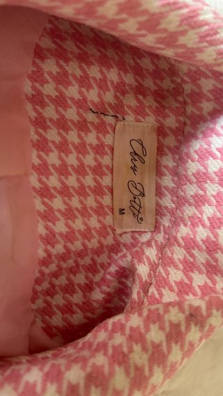 Chaqueta de cuadros rosa y blanco