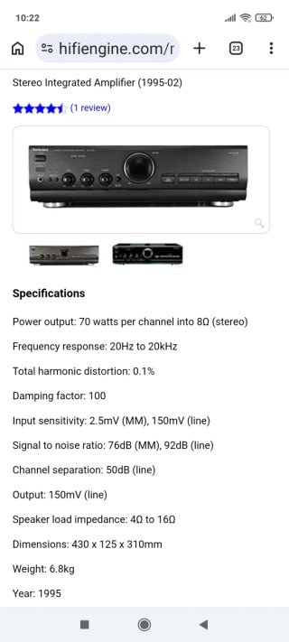 Amplificador Technics SU-V620 Negro