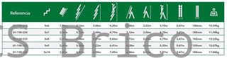Escalera Aluminio 3x10 - 2,88+2,88+2,88 M - 67-73-67x25mm
