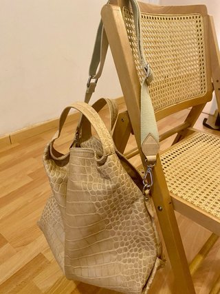 Bolso Furla Piel Beige Cocodrilo