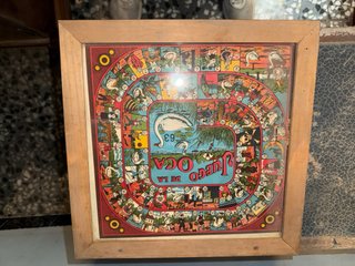 Juego de la Oca y Parchís antiguo enmarcado
