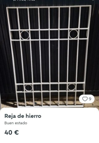 Reja de seguridad para ventana blanca