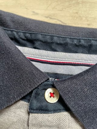 Tommy Hilfiger Polo S Grigio/Blu Custom Fit