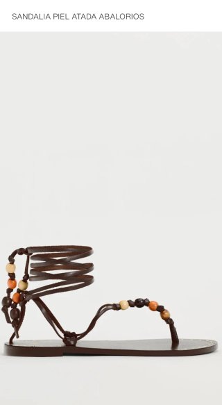 Sandalias Zara piel con abalorios y cuerdas