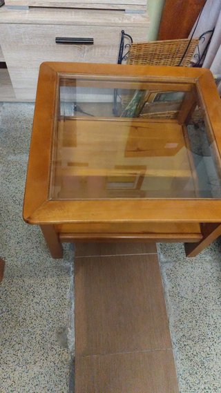 Mesa de centro madera y cristal