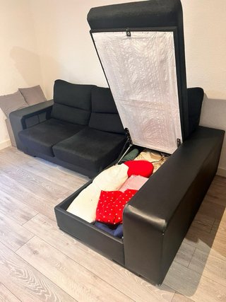 Sofá chaiselongue negro