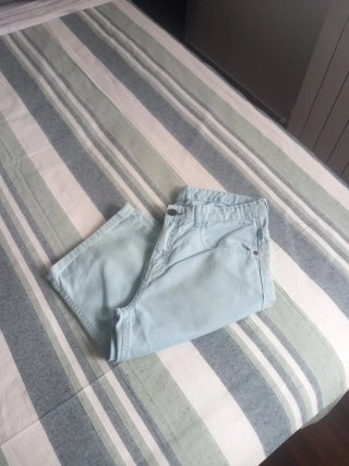 Pantalón corto Zara Talla S Azul Claro