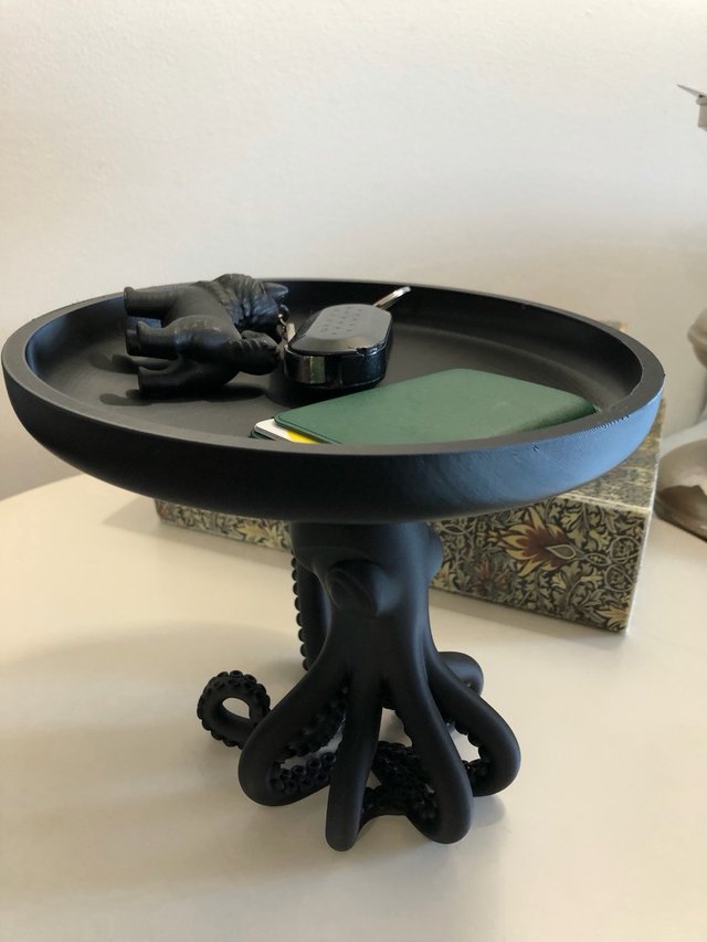 Bandeja Pedestal Pulpo Decorativa Negra