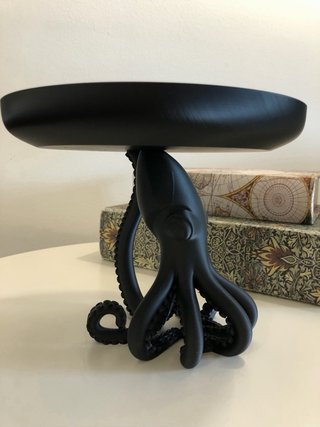 Bandeja Pedestal Pulpo Decorativa Negra