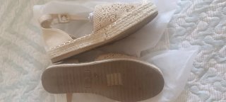 Sandalias esparto niña beige