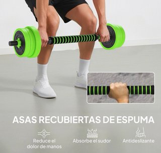 Kit Gimnasio 4en1 Barra Pesas Mancuernas