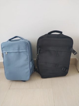 Mochila de cabina azul para viaje