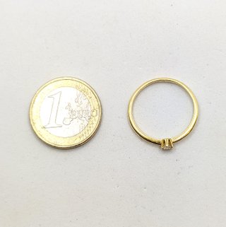Solitario de oro 18k diamante, 2.08 g, T-23.