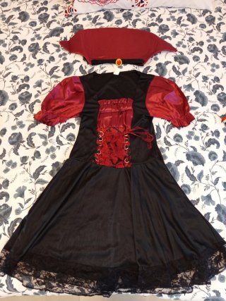 Disfraz mujer talla M-L negro y rojo