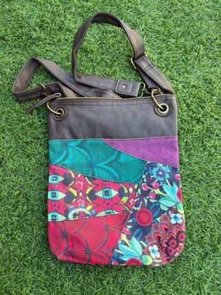 Bolso Desigual Marrón Multicolor Patchwork