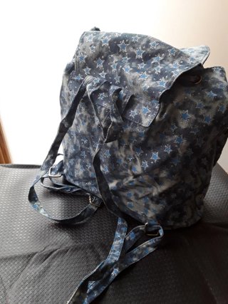 Maleta rígida y mochila plateada y verde