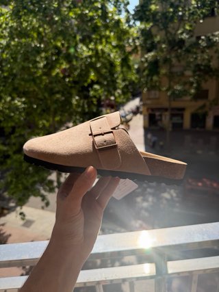 Birkenstock Boston Beige/Gris Talla 38
